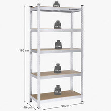 Load image into Gallery viewer, Metal Storage Shelf, 5 MDF Shelves
