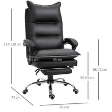 Load image into Gallery viewer, Black Height Adjustable Office Chair with Inclined Backrest and Footrest
