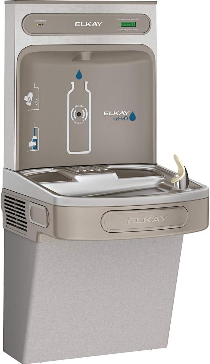 Elkay LZS8WSLK EZH2O Bottle Filling Station with Single ADA Cooler, Filtered, 8 GPH, Light Gray, Commercial, Light Gray Granite Elkay LZS8WSLK EZH2O Bottle Filling Station with Single ADA Cooler, Filtered, 8 GPH, Light Gray, Commercial, Light Gray Granite